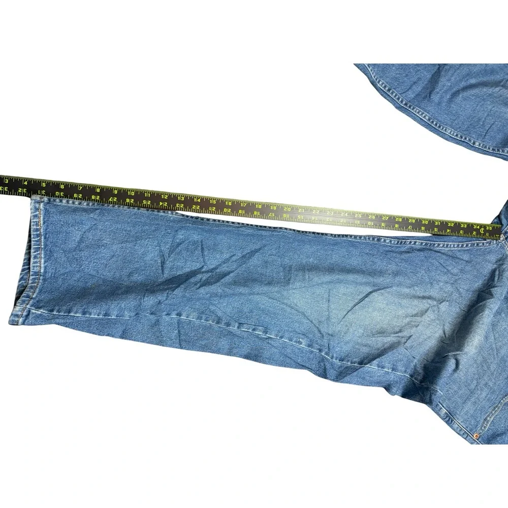 Levis‎ 505 Regular Fit Straight Leg Blue Denim Jeans Mens W40 L32 Medium Wash